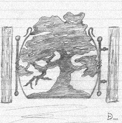 oak tree garden gate