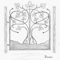 oak tree garden gate